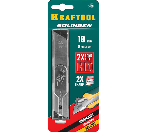 KRAFTOOL 18 мм, 5 шт, сегментированные лезвия (09605-18-S5) купить  в Сочи