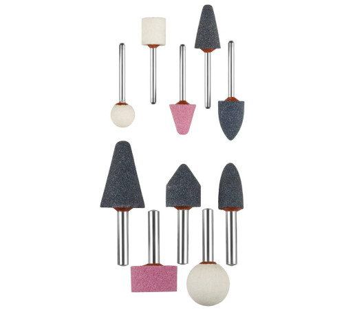 ЗУБР 10 предм., хвостовик d 3.2 мм, d 6мм, набор абразивных минишарошек-насадок (35998-H10) купить  в Сочи