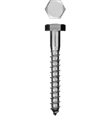 ЗУБР ШДШ, DIN 571, 70 х 8 мм, цинк, 2 шт, шуруп с шестигранной головкой (4-300456-08-070)