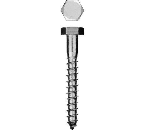 ЗУБР ШДШ, DIN 571, 70 х 8 мм, цинк, 2 шт, шуруп с шестигранной головкой (4-300456-08-070) купить  в Сочи