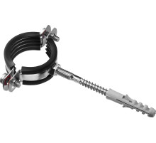 ЗУБР 1 1/4″, цинк, 1 шт, трубный хомут с сантехнической шпилькой и дюбелем (37866-40-45)