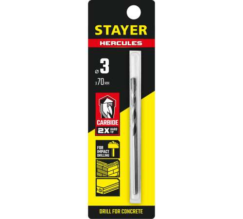 STAYER Hercules, 3 x 70 мм, сверло по бетону, Professional (2915-070-03) купить в Сочи STAYER Hercules, 3 x 70 мм, сверло по бетону, Professional (2915-070-03) купить в Сочи