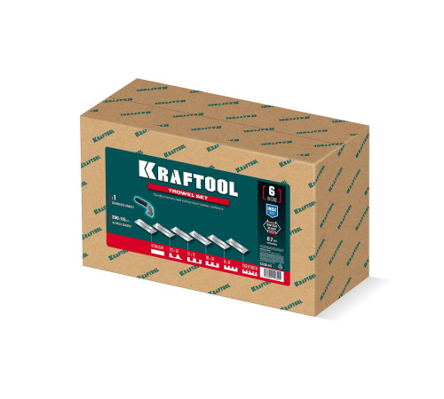 KRAFTOOL 280х115 мм, набор нержавеющих гребенок (6шт) со сменной 2к ручкой, в пластиковом кейсе (33268-H6) купить  в Сочи