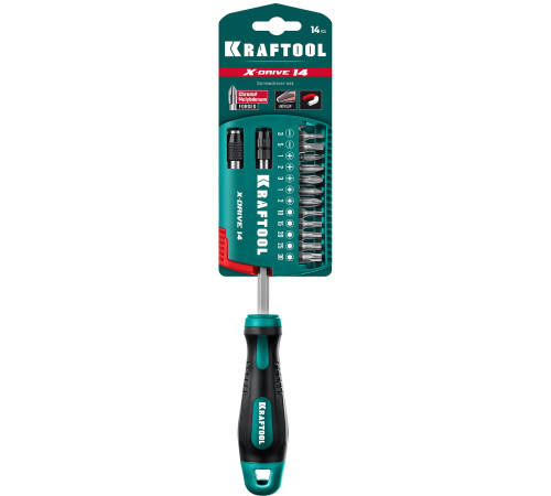 KRAFTOOL X-Drive-14, 14 предм., отвертка-битодержатель (25814) купить  в Сочи