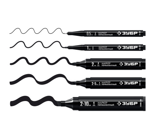 ЗУБР МП-50 черный, 0.5 мм перманентный маркер (06321-2) купить  в Сочи