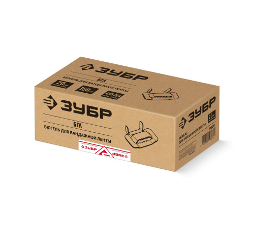 ЗУБР БГЛ 20 мм, бюгель для бандажной ленты нержавеющий, AISI 304, 150 шт, Профессионал (310265) купить  в Сочи