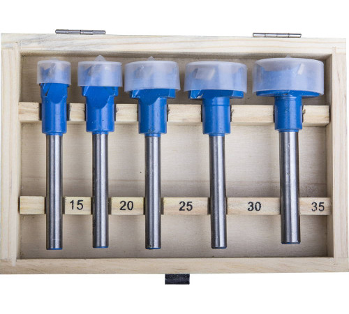 ЗУБР 5 шт: 15-20-25-30-35 мм, твердосплавные резцы, набор композитных сверл форстнера (29945-H5) купить  в Сочи
