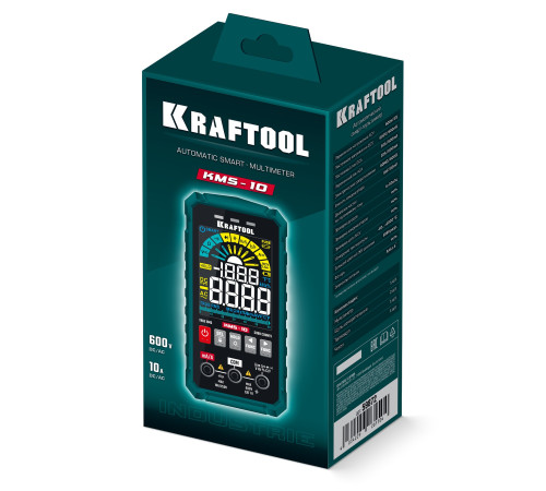 KRAFTOOL KMS-10 смарт-мультиметр цифровой (59872) для проведения измерений электрических параметров сети и приборов KRAFTOOL KMS-10 смарт-мультиметр цифровой (59872) для проведения измерений электрических параметров сети и приборов
