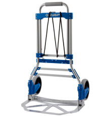 ЗУБР ТР-90, до 90кг, каркас и платформа из алюм, платформа 48.5х28.5см, колеса d13 см, вес 4.65кг, складная хозяйств тележка, Профессионал (38750-90)