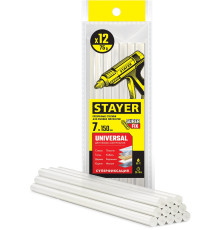 STAYER Universal, 7 х 150 мм, 12 шт, прозрачные, универсальные клеевые стержни Professional (06817-12)