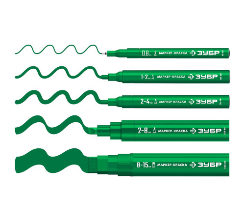 ЗУБР МК-80 зеленый, 0.8 мм маркер-краска (06324-4) купить  в Сочи