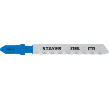 STAYER T118G, 2 шт, 50 мм / 1.1 мм, T-хвост., HSS сталь, по металлу толщиной 0.5-1.5 мм, полотна для лобзика, Professional (15993-1.1)