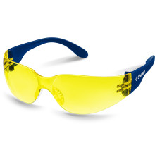 ЗУБР БАРЬЕР, открытого типа, жёлтые, облегчённые, стекло устойчивое к царапинам и запотеванию, защитные очки, Профессионал (110488)