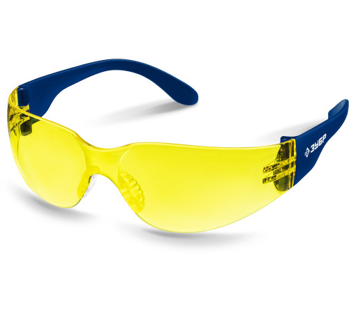 ЗУБР БАРЬЕР, открытого типа, жёлтые, облегчённые, стекло устойчивое к царапинам и запотеванию, защитные очки, Профессионал (110488) купить  в Сочи