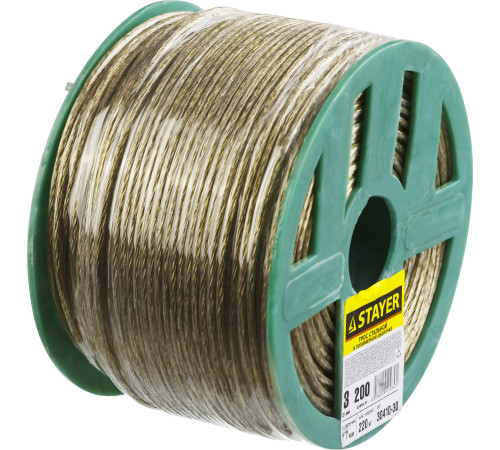 STAYER 3 мм, L 200 м, стальной трос в полимерной оболочке (30410-30) купить  в Сочи
