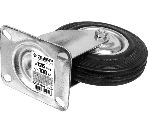ЗУБР d 125 мм, г/п 100 кг, игольчатый подшипник, резина/металл, поворотное колесо, Профессионал (30936-125-S) купить  в Сочи
