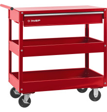 ЗУБР 737 х 383 х 785 мм, инструментальная тележка с выдвижным ящиком + 2 полки (38912)