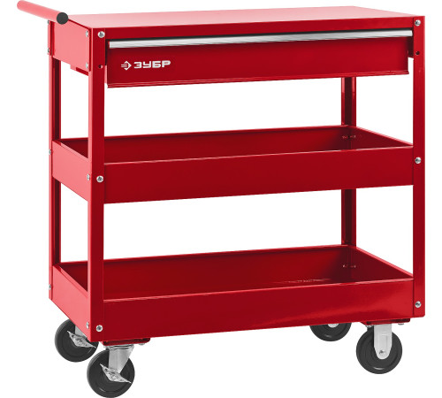ЗУБР 737 х 383 х 785 мм, инструментальная тележка с выдвижным ящиком + 2 полки (38912) купить  в Сочи