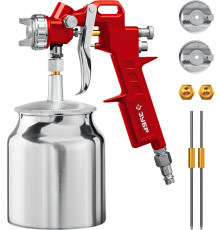 ЗУБР MS 200N-3, 1.2, 1.5, 1.8 мм, пневматический краскопульт с нижним бачком (06457)