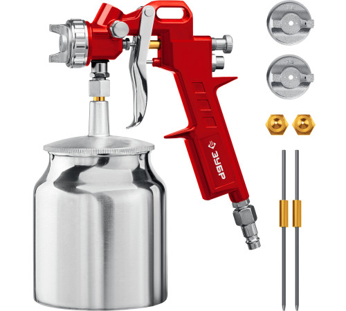 ЗУБР MS 200N-3, 1.2, 1.5, 1.8 мм, пневматический краскопульт с нижним бачком (06457) купить  в Сочи