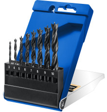 ЗУБР 8 шт: (3-4-5-6-7-8-9-10 мм), М-образная заточка, набор спиральных сверл по дереву, Профессионал (29421-H8)