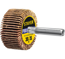 STAYER d 30 x 15 мм, P180, на шпильке d 6 мм, круг шлифовальный лепестковый (36606-180)