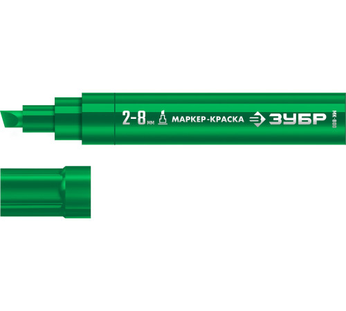 ЗУБР МК-800 зеленый, 2-8 мм клиновидный маркер-краска (06327-4) купить  в Сочи