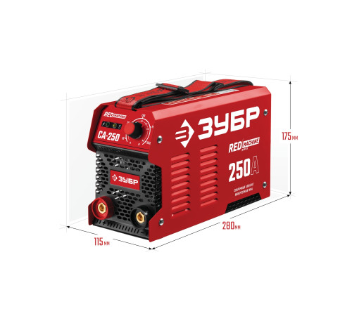 ЗУБР ММА, 250 А, RED MACHINE, сварочный аппарат инверторный, макс. электрод Ø 6.0 мм (СА-250) купить  в Сочи