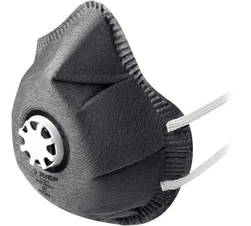 ЗУБР ФГ-95 коническая с угольным слоем, класс защиты FFP2, с клапаном выдоха, фильтрующая полумаска (11168-2) купить  в Сочи