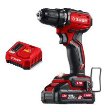 ЗУБР 20 В, 45 Н·м, 1 АКБ LMS (2 А·ч), бесщеточная дрель-шуруповерт (ДБ-45-21)