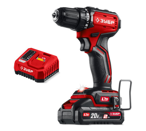 ЗУБР 20 В, 45 Н·м, 1 АКБ LMS (2 А·ч), бесщеточная дрель-шуруповерт (ДБ-45-21) купить  в Сочи