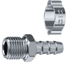 ЗУБР штуцер ″елочка″, 8 мм - 1/4″M, переходник с обжимным хомутом, Профессионал (64924-1/4-08)