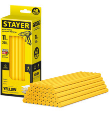STAYER Yellow, жёлтые, 11 х 200 мм, 40 шт, клеевые стержни, Professional (2-06821-Y-S40)