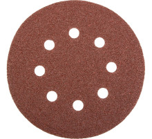 Круг шлифовальный универсальный STAYER ″MASTER″ из абразивной бумаги на велкро основе, 8 отверстий, Р60, 125мм, 5шт