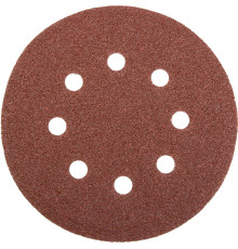Круг шлифовальный универсальный STAYER ″MASTER″ из абразивной бумаги на велкро основе, 8 отверстий, Р60, 125мм, 5шт