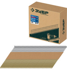 ЗУБР SN34 (D34) 75 х 2.8 мм, реечные гвозди рифленые оцинкованные, 4000 шт (305399-75)