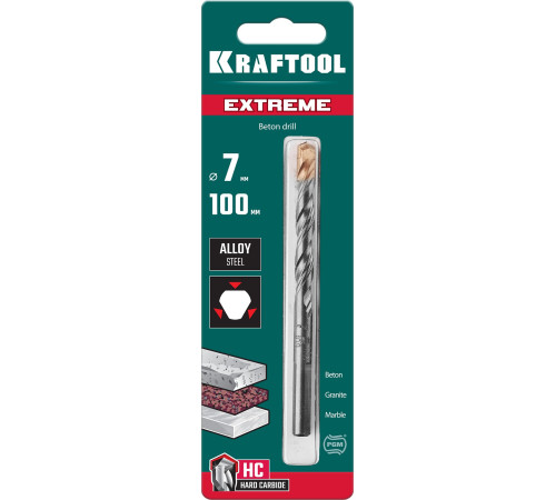 KRAFTOOL Extreme, 7 х 100 мм, трехгранный хвостовик, сверло по бетону (29166-100-07) купить в Сочи KRAFTOOL Extreme, 7 х 100 мм, трехгранный хвостовик, сверло по бетону (29166-100-07) купить в Сочи