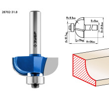 ЗУБР 31.8 x 14 мм, радиус 9.5 мм, фреза кромочная калевочная №2, Профессионал (28702-31.8)