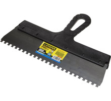 STAYER PROFlat, 300 мм, зуб 6 х 6 мм, пластиковая ручка, зубчатый, нержавеющий фасадный шпатель, Professional (1009-30-06)