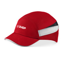 ЗУБР БИНОМ, красная, ударопрочный корпус, укороченный козырёк 55мм, размер от 54 до 59см, защитная каскетка, Профессионал (11096)