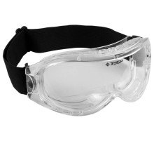 ЗУБР ПАНОРАМА ХС, закрытого типа, хим. стойкое ацетатное стекло, защитные очки с непрямой вентиляцией, Профессионал (110235)