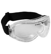 ЗУБР ПАНОРАМА ХС, закрытого типа, хим. стойкое ацетатное стекло, защитные очки с непрямой вентиляцией, Профессионал (110235)