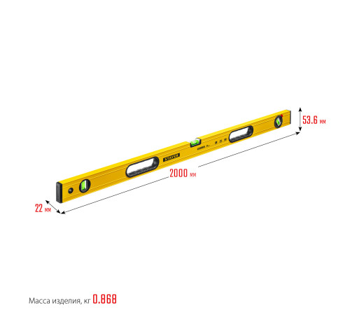 STAYER LEADER, 2000 мм, усиленный профиль, уровень с поворотным глазком (3466-200) купить  в Сочи