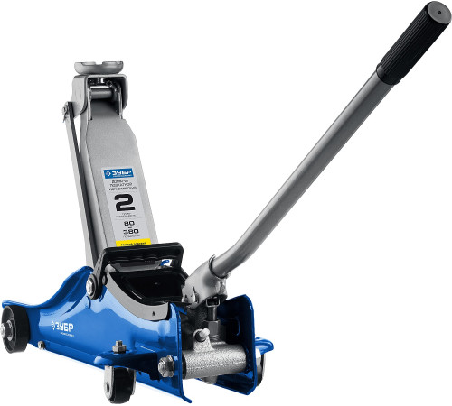 ЗУБР Т-55, 2 т, 80 - 380 мм, подкатной домкрат с увеличенным подъемом и низким подхватом, Профессионал (43058-2) купить  в Сочи