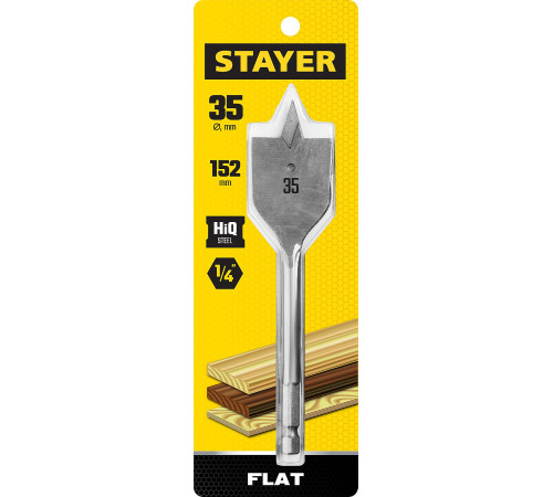 STAYER Flat, 35 x 152 мм, перовое, cверло по дереву (2950-35) купить в Сочи STAYER Flat, 35 x 152 мм, перовое, cверло по дереву (2950-35) купить в Сочи