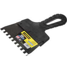 STAYER PROFlat, 150 мм, зуб 8 х 8 мм, пластиковая ручка, зубчатый, нержавеющий фасадный шпатель, Professional (1009-15-08)