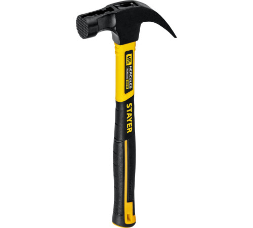 STAYER Hercules-M, 450 г, молоток-гвоздодёр столярный с фиберглассовой рукояткой, Professional (2027-450) купить в Сочи STAYER Hercules-M, 450 г, молоток-гвоздодёр столярный с фиберглассовой рукояткой, Professional (2027-450) купить в Сочи