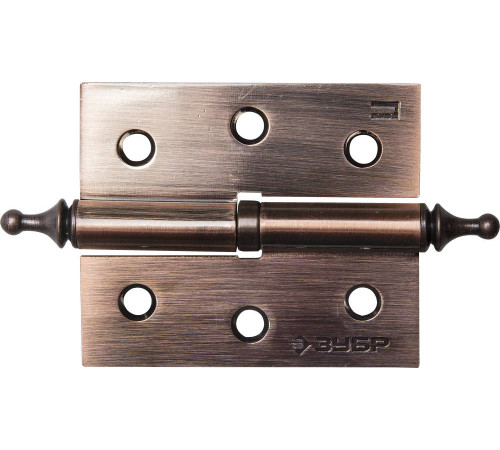 ЗУБР 75 х 63 х 2.5 мм, разъемная, правая, цвет старая медь (AC), 2 шт, карточная петля (37605-075-6R) купить  в Сочи