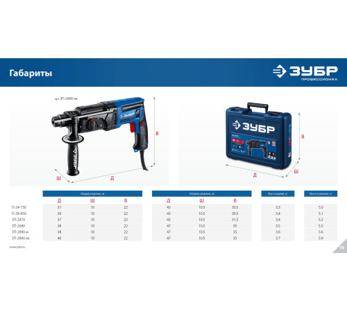 ЗУБР 24 мм, 750 Вт, перфоратор SDS Plus (П-24-750) купить  в Сочи