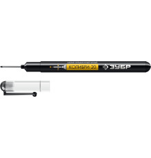 ЗУБР Колибри-20 черный, наконечник L 20 мм, ᴓ 2 мм, перманентный маркер для отверстий (06328-2)